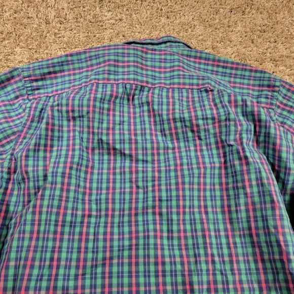Southern Tide Shirt Mens XL Pink Green Button Down Check Preppy Long Sleeve - Picture 7 of 8